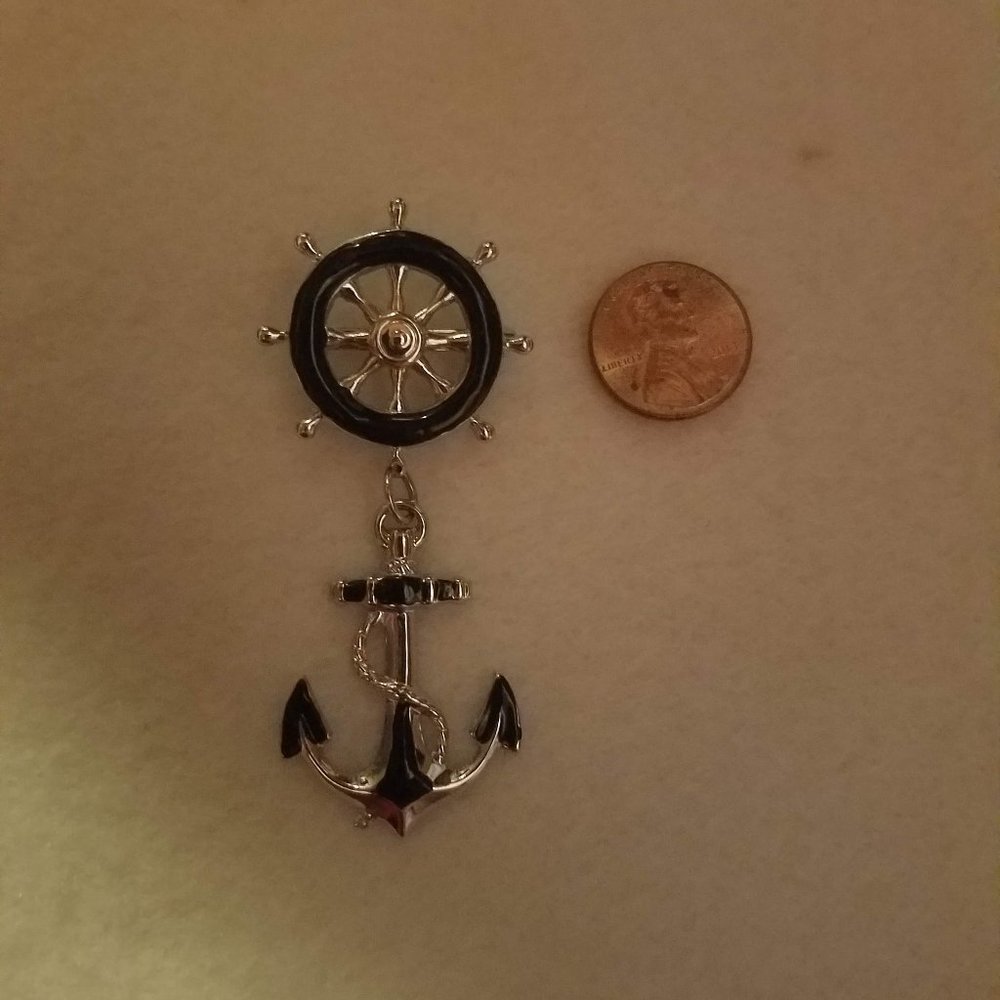 Silver Anchor Brooch